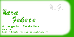 mara fekete business card